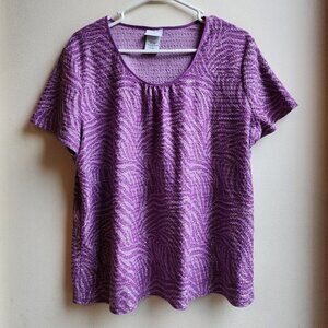 Jaclyn Smith Purple Scoop Neck Short Sleeve Jersey Size XL